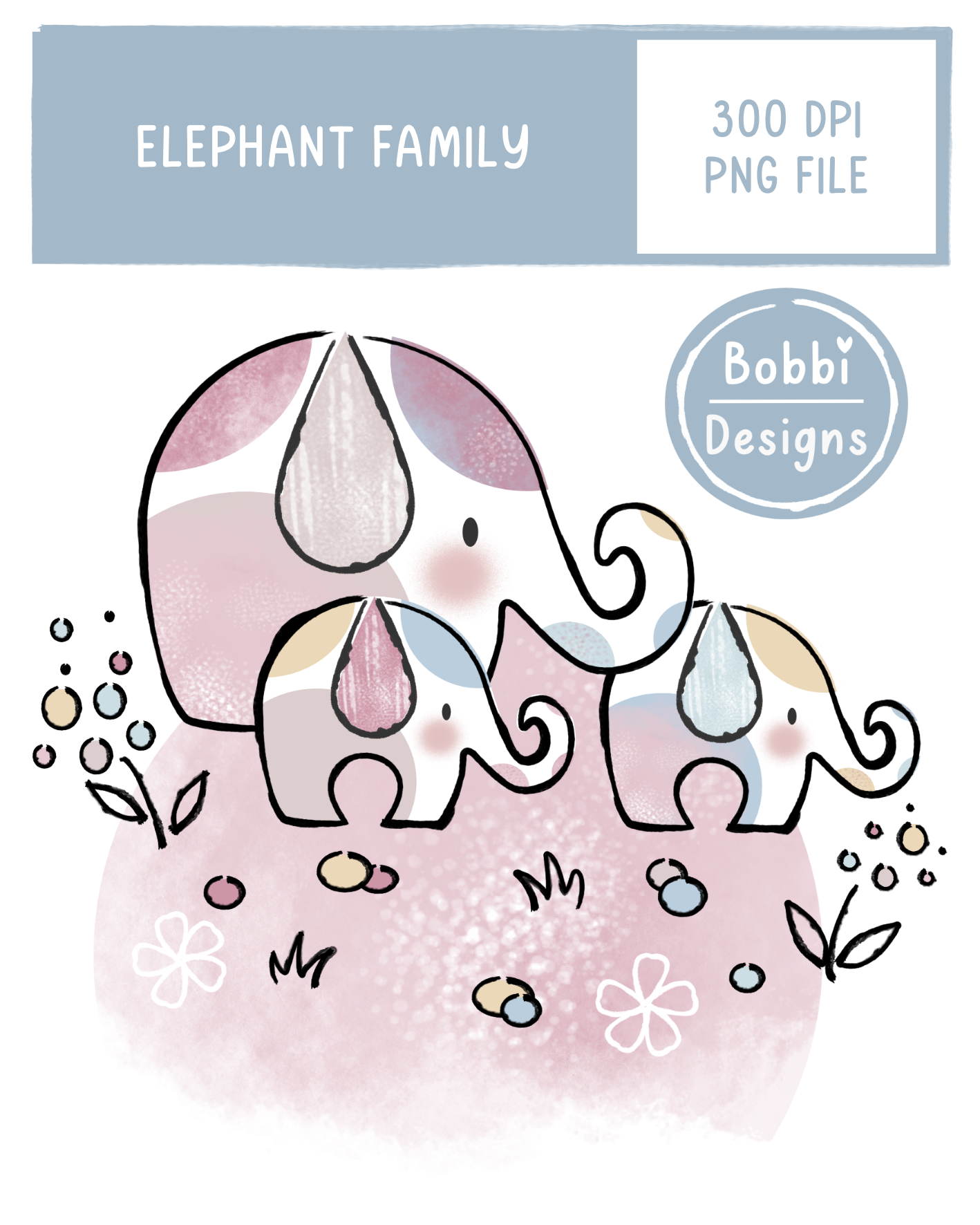 Elephant Family Children's Illustration