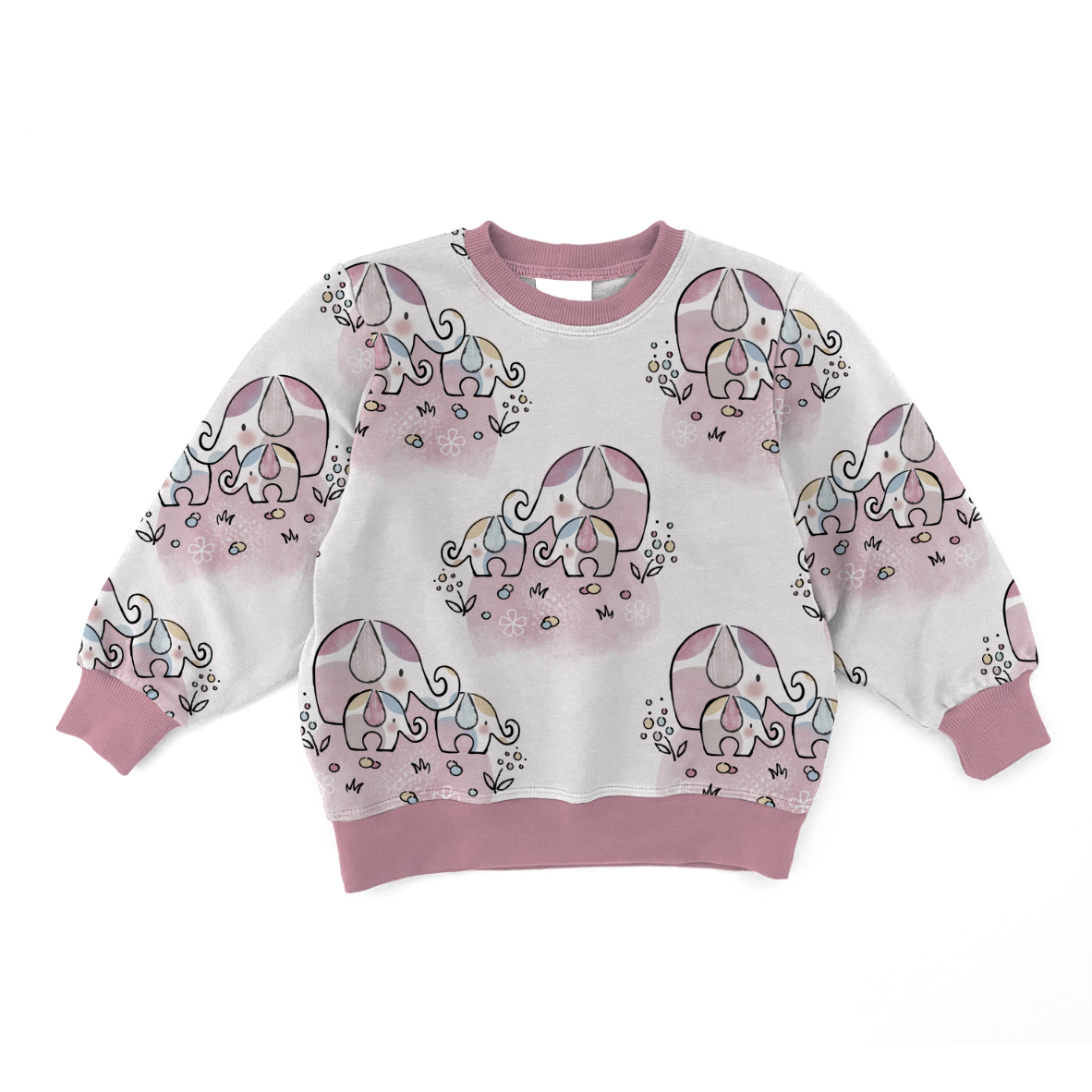 Elephant Family Seamless Pattern Design