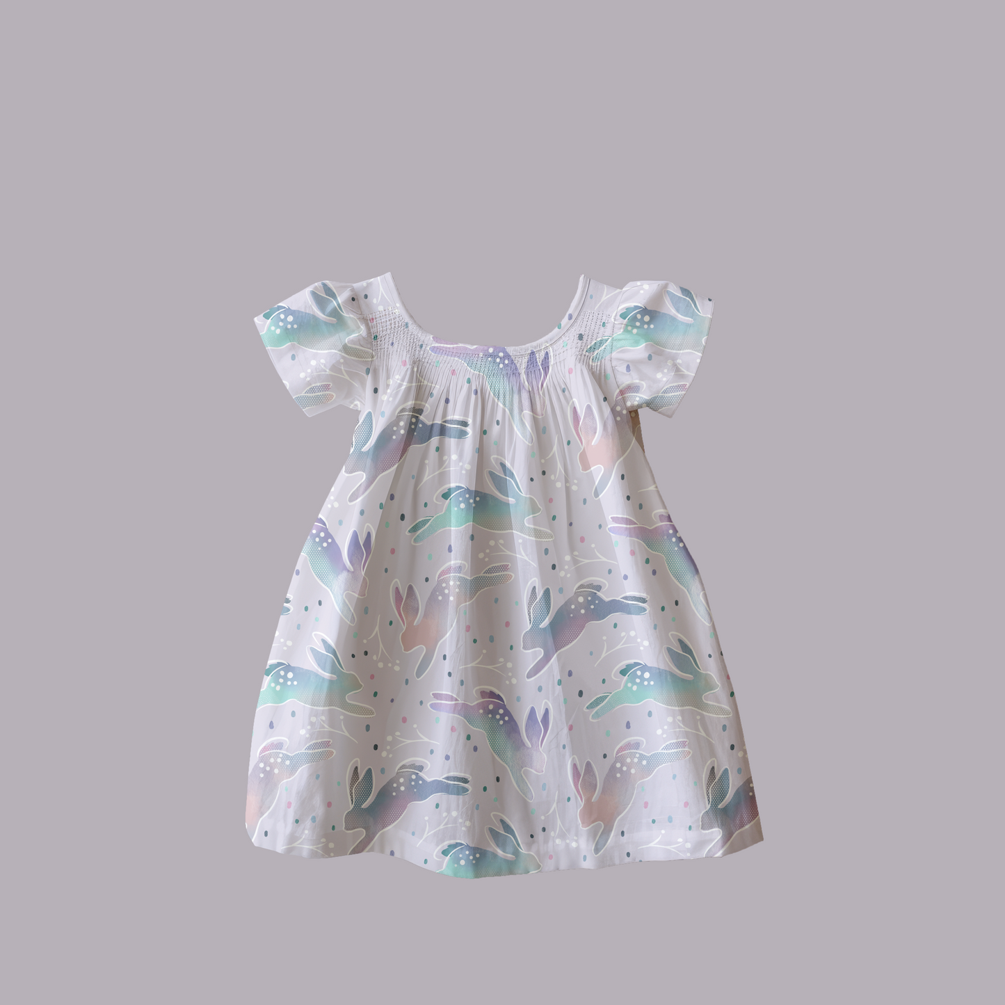 Hopping Hares in Pastel Kids Pattern Design