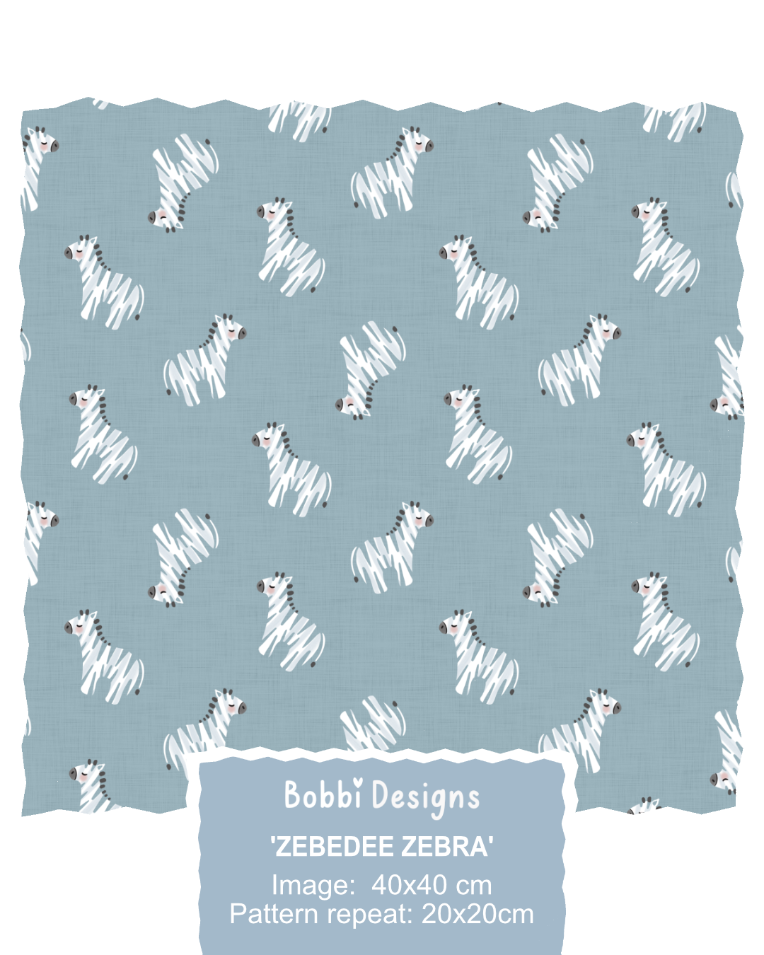 Zebedee Zebra Kids Pattern Design