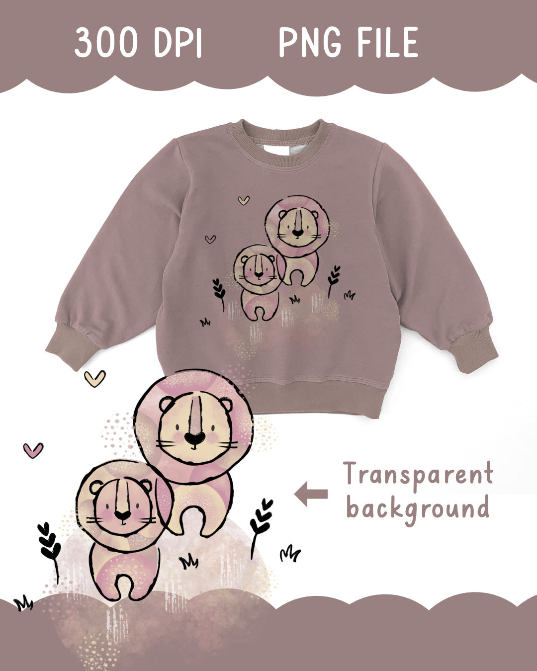 Rosy Roar Lions Children's Illustration