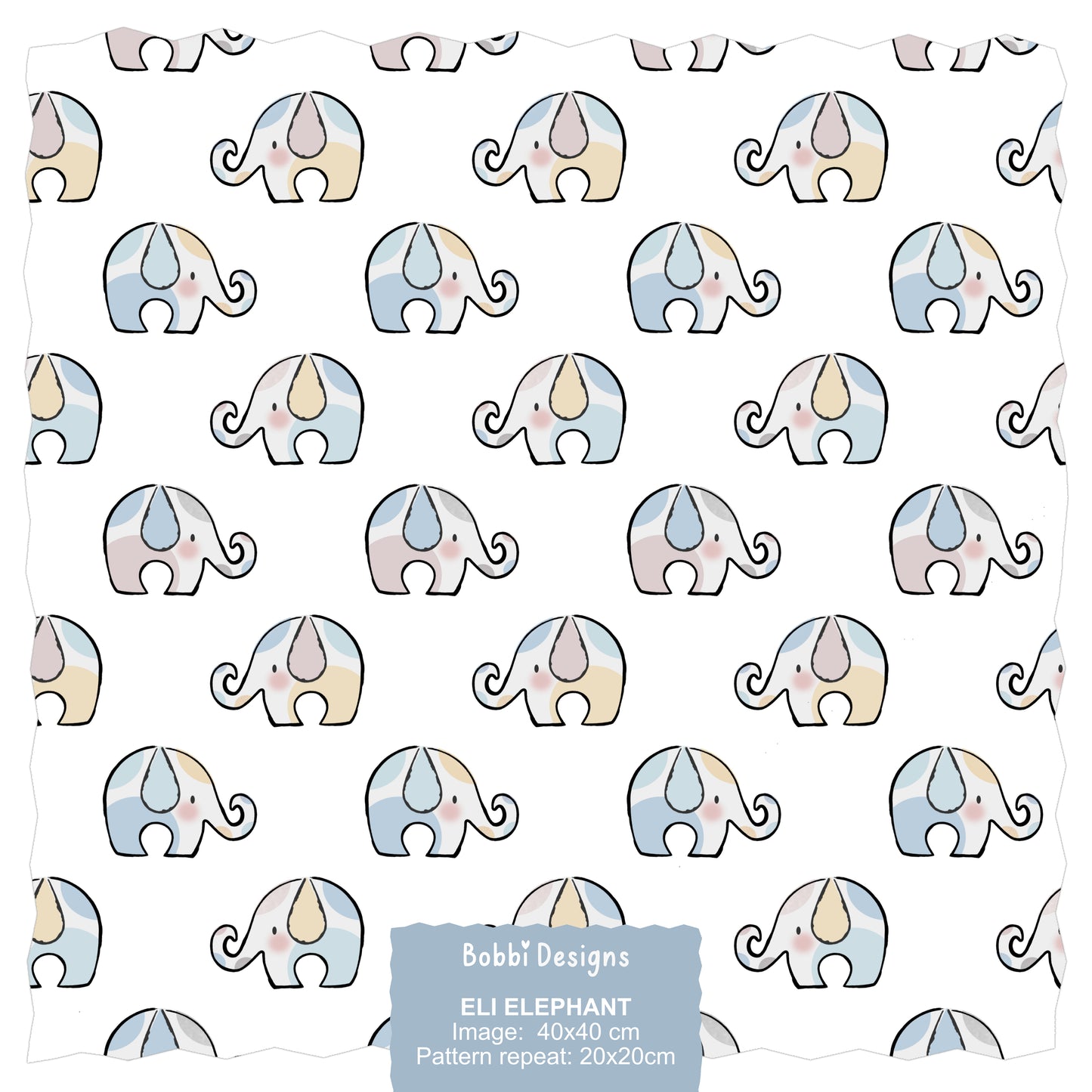 Eli Elephant Seamless Pattern Design