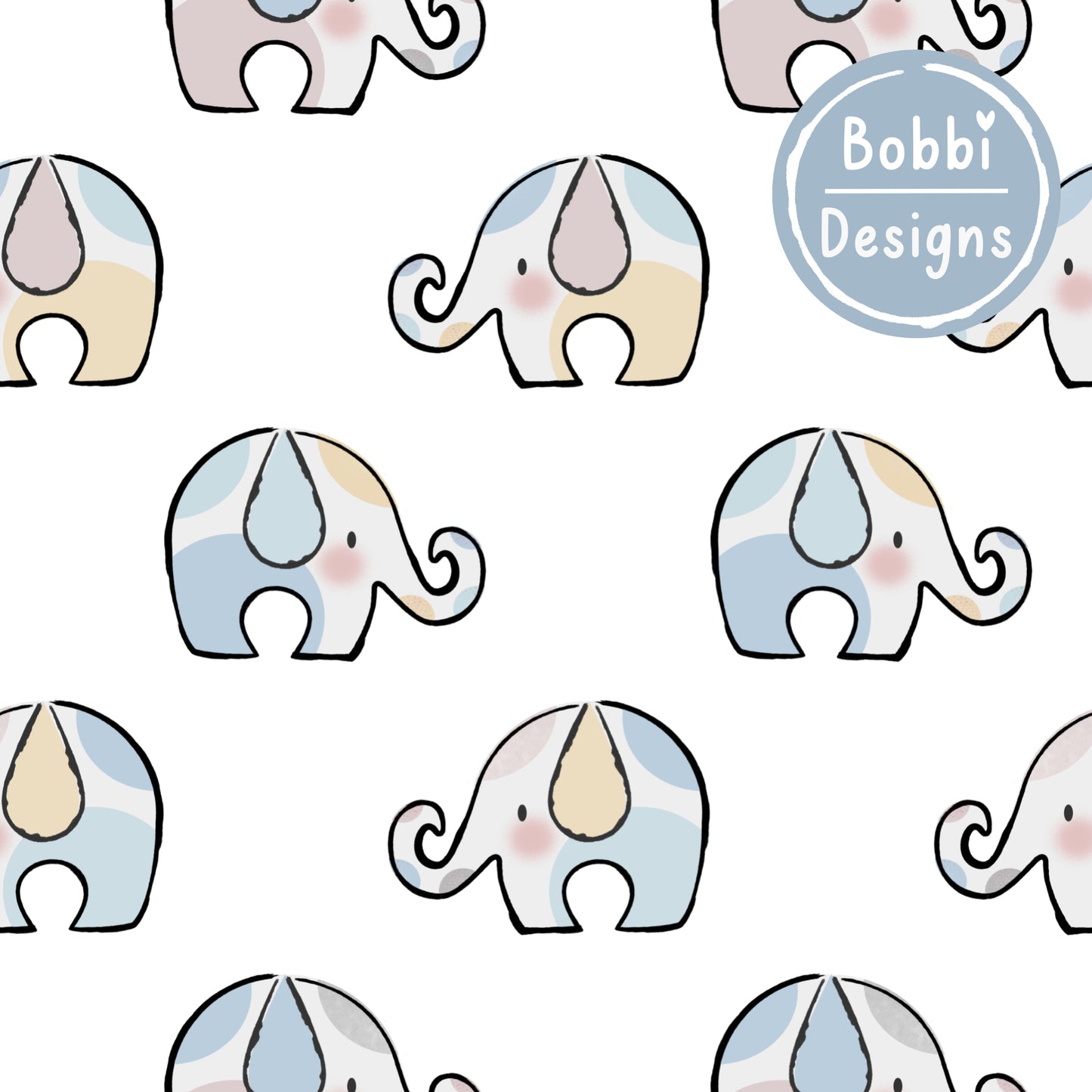 Eli Elephant Seamless Pattern Design