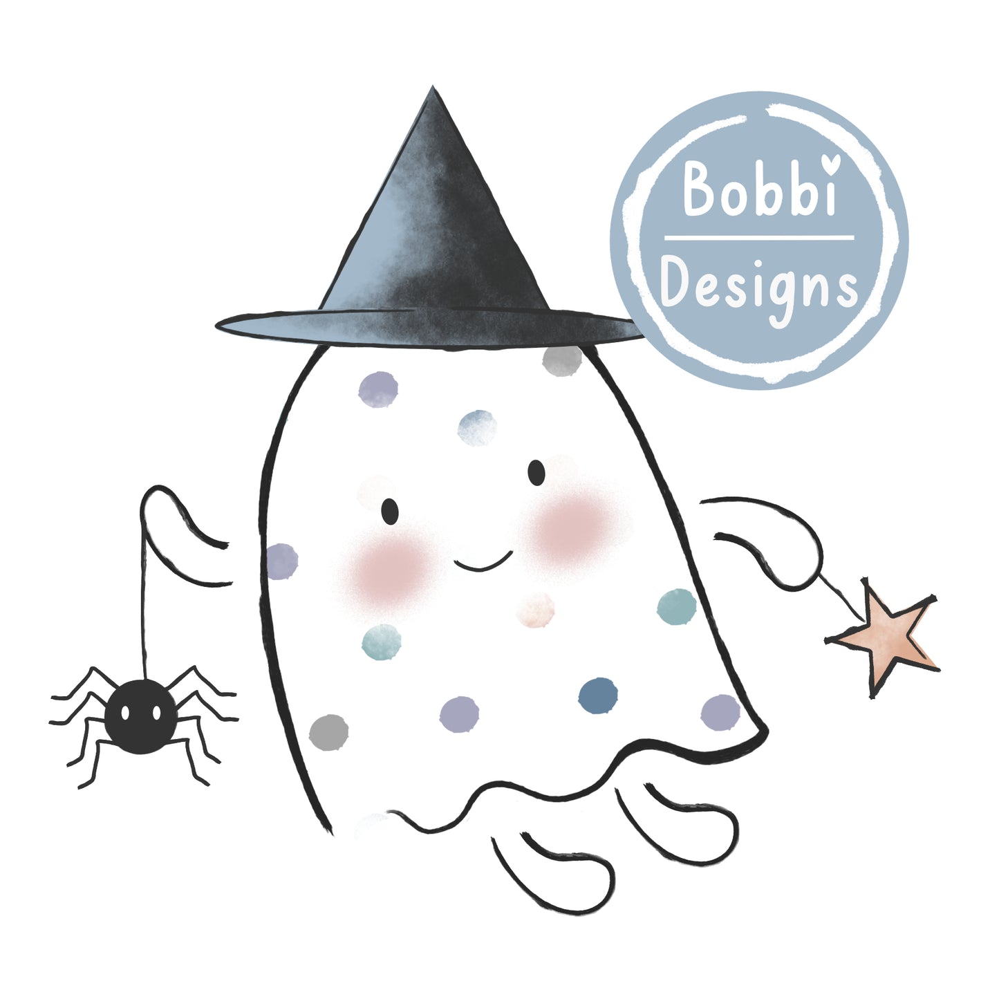 Dotty and Spider Halloween Illustration