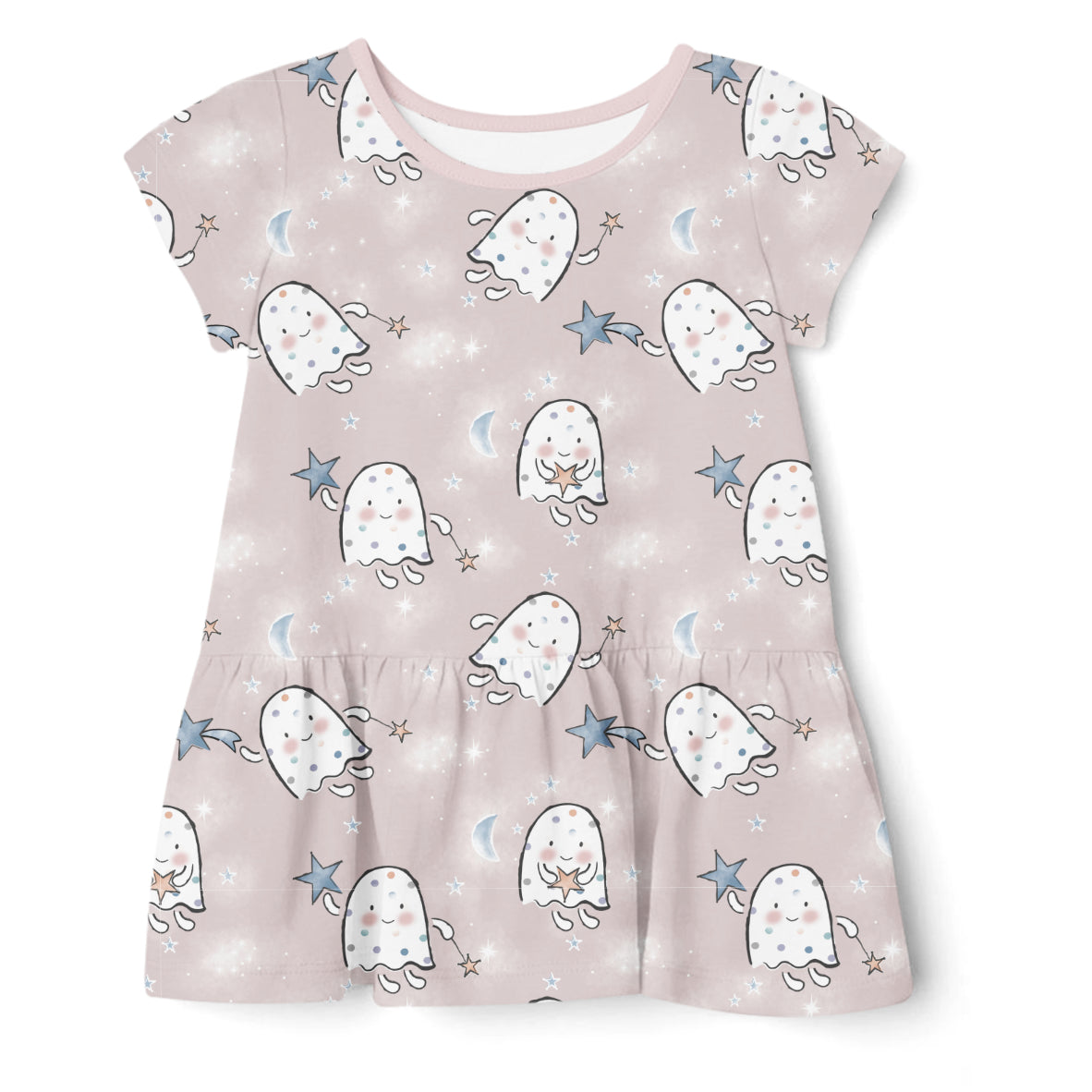 Star Catcher Halloween Seamless Pattern Design In Taupe