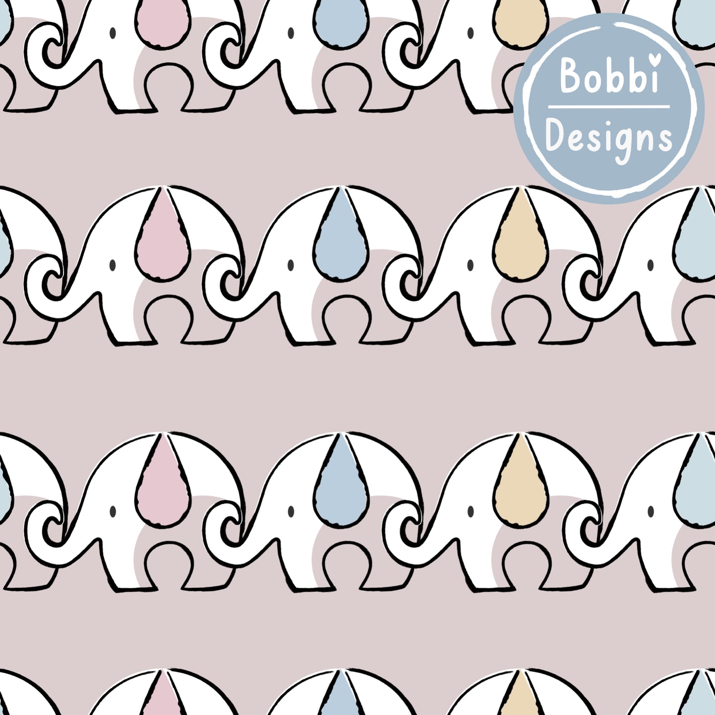 Elephant March Seamless Pattern Design